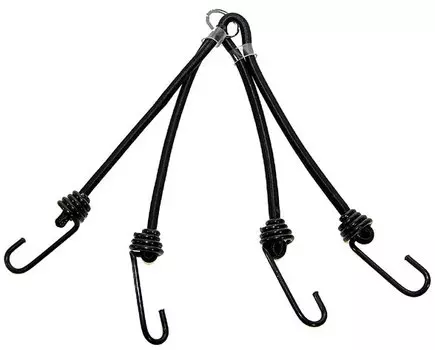 Резинки на багажник M-Wave 2 штуки, 250х8мм, с крючками для крепления, черные, 5-780273