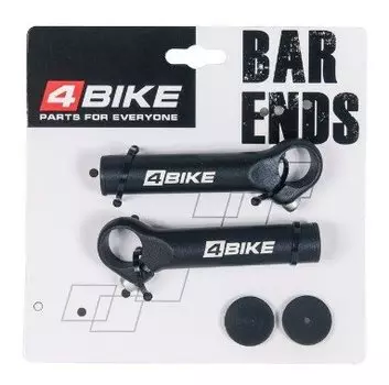 Рога для руля велосипедные 4BIKE MT-32AS, длина 105 мм, алюминий, индивидуальная упаковка, чёрный, ARV-BE-32AS-105B