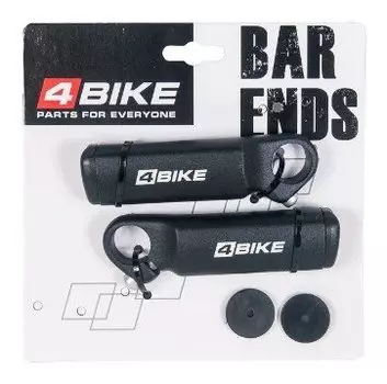 Рога для руля велосипедные 4BIKE MT-90A, длина 104 мм, алюминий, индивидуальная упаковка, чёрный, ARV-BE-90A-104B