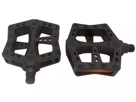 Педали WELLGO, BMX, пластик, ось из бористой стали, 9/16", 107х95,5х28мм, 326г, чёрные, LU-985