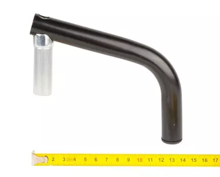 Рога велосипедные M-Wave алюминевые изогнутые длинные торцевые со спейсером черные 5-408070