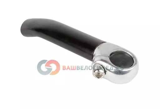 Рога велосипедные M-Wave, алюминий, слабоизогнутые, короткие, черный, 5-408169