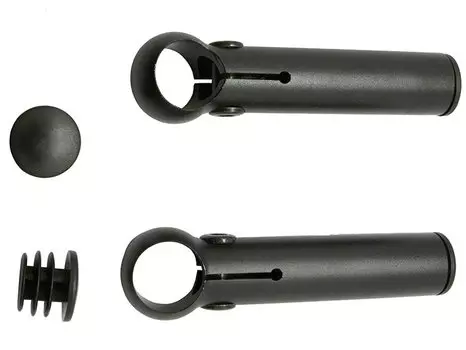 Рога велосипедные MJ CYCLE BE-1165, алюминий 6061, круглое сечение, длина 100мм, чёрные, BE-1165