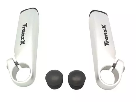 Рога велосипедные TRANZ X JD-894C, гидроформованный алюминий 6061, длина 100 мм, вес 136 г, серебристые, JD-894C