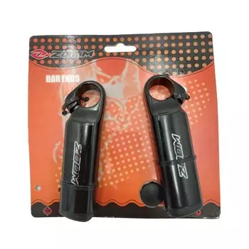 Рога велосипедные ZOOM алюминиевые прямые короткие черные цельнолитые 5-408148