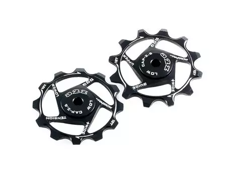 Ролики заднего переключателя A2Z Narrow wide, анодированый алюминий, 12T+12T, черный, NW-P12-1