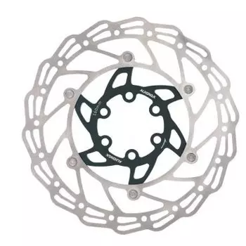 Ротор велосипедный ALHONGA, 160мм, нержавеющая сталь, серебристый/чёрный, с болтами, HJ-DXR1607-BK