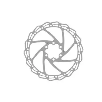 Ротор велосипедный ALHONGA HJ-DXR1806, 180мм, 6 болтов, нержавеющая сталь, серебристый, 6-171806