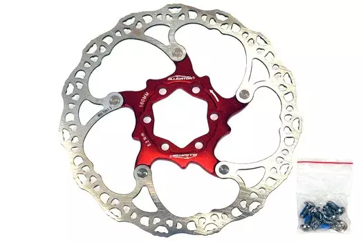 Ротор велосипедный Alligator 160мм, составной, красный, MOAI R34 RD