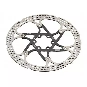 Ротор велосипедный ELVEDES FX18 (ротор), "плавающий", 180 мм, нержавеющая сталь, алюминий, 6 болтов, черный, 2015149