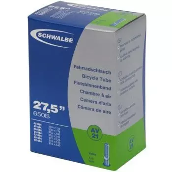 Велокамера Schwalbe AV21, 27,5"x1.50-2.40, 40/62-584, Schraeder, 10400050