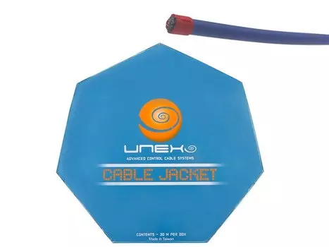 Рубашка троса переключателя UNEX, синяя, 4мм х 30м бухта, в цветной коробке, UN-16630BL BLUE