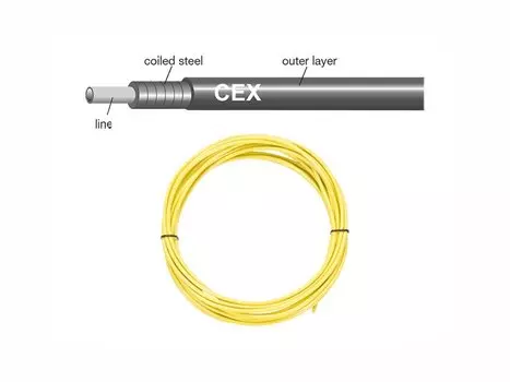 Рубашка тросика JAGWIRE CEX, со смазкой, 5мм, 9 метров, жёлтая, с заглушками, 60Y0024