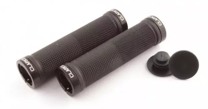 Ручки CLARK`S CLO201 на руль, резиновые, 130 мм, с фиксаторами, черные анодированные, 3-150