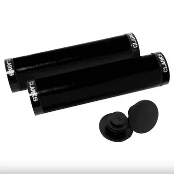 Ручки на руль CLARKS СИЛИКОНОВЫЕ 130мм антискольз. с 2 красных анодир. алюмин. фиксатора, черные CLARKS, CS-001, 3-426