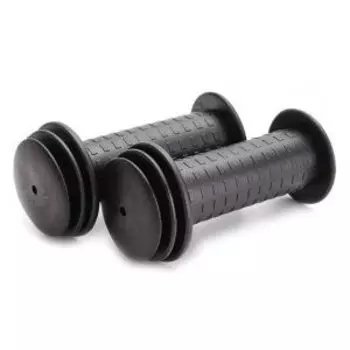 Ручки на руль детские M-Wave для БЕГОВЕЛОВ, резиновые, 95мм с торцевой защитой, черные, 00-170447