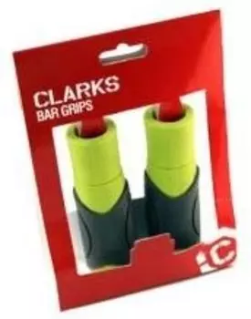 Ручки на руль для велосипеда CLARK`S С44 резиновые 125мм эргоном. 2-х комп. серо-зеленые 3-124