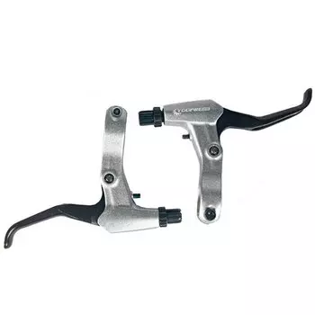 Ручки тормоза Enlee правая + левая, алюминий, серые, ARV000500