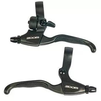 Ручки тормоза ZOOM BL-08, левая со звонком+ правая, черный, BL-08LR
