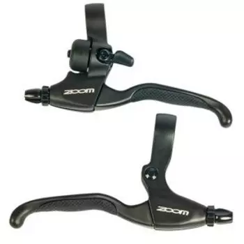 Ручки тормоза ZOOM BL-08, левая со звонком+ правая, черный, BL-08LR