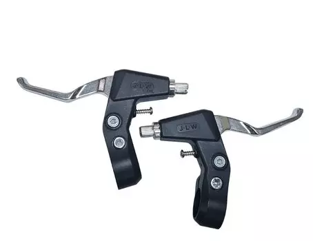 Ручки тормозные, под 2-3 пальца, пластик/алюминий, чёрный/серебристый, VBL-15PA