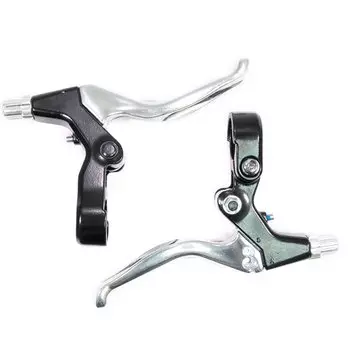 Ручки тормозные PROMAX, под "два пальца", алюминиевые, серебристо-черные, BL-42