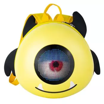 Рюкзак детский LOY-Kid 02 LED Big Eyed, экран 10.2*10.2cm, USB 5V/2A , Bluetooth, желтый, ARV000567