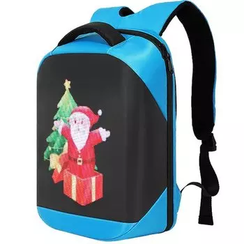 Рюкзак LOY-T3HD LED, экран 20*27.5cm, изображение 96*128 пикселей, USB 5V/2A, Bluetooth, голубой, ARV000565