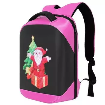 Рюкзак LOY-T3HD LED, экран 20*27.5cm, изображение 96*128 пикселей, USB 5V/2A, Bluetooth, розовый, ARV000564