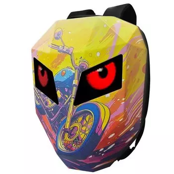 Рюкзак мото LOY-Iron Man LED Knight, пиксели 48*48, 48х31х18 см, USB 5V/2A , Bluetooth, желтый, ARV000559