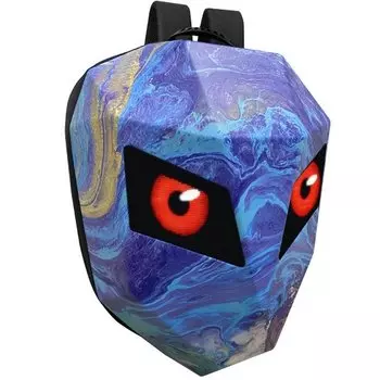 Рюкзак мото LOY-Iron Man LED Knight, пиксели 48*48, 48х31х18 см, USB 5V/2A , Bluetooth, синий, ARV000557