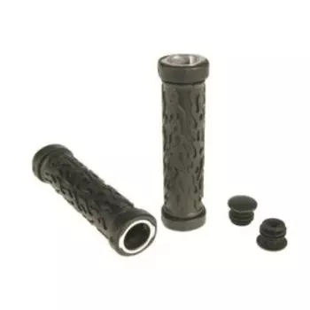 Грипсы велосипедные Velo, кратон, черные, с хомутами для крепления, VLG-486AD2