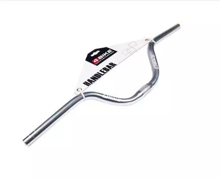 Руль велосипедный 4BIKE, ширина 640*10°, диаметр крепления 25,4, индивидуальная упаковка, серебристый, ARV000172