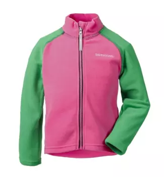 Куртка детская Didriksons MONTE MICROFLEECE, розовый с зеленым, 502008