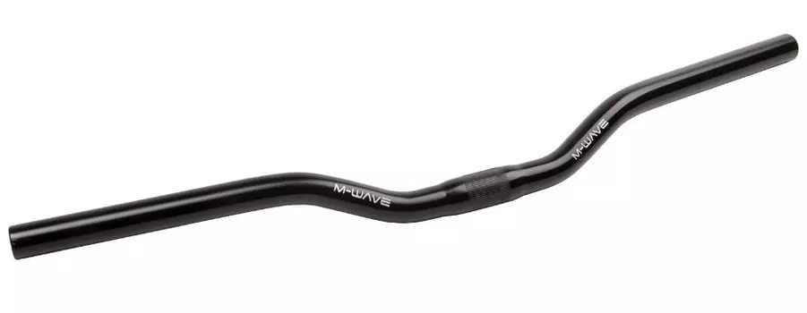 Руль велосипедный M-WAVE туристический, 15', 22,2/25,4 x 600 х 30 мм, изогнутый, алюминиевый, черный, 5-401206