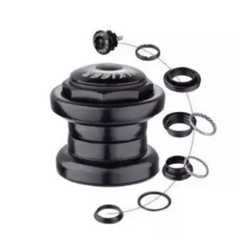 Рулевая колонка MIXIEER, 1-1/8", безрезьбовая, EC 34/28.6 EC 34/30, подшипники 5/32"x20,, с якорем, черная, QLP-18(BK)