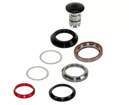 Рулевой набор NECO, интегрированный, картриджный, 1 1/8", 28,5/41,8/41,8/30 мм, 45`x45`, черный, (5-390325), 5-390514