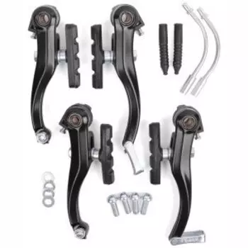 Рычаги тормозные Vinca Sport велосиедные, алюминиевые, 110мм, колодки 60мм, цвет черный, VVB 22 black