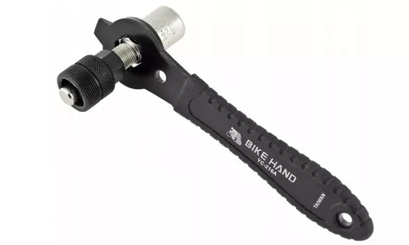 Съемник шатунов BIKEHAND YC-216A-15 для систем "под квадрат", со съемным наконечником, черный, 6-230014