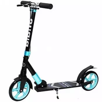 Самокат BiBiTU CORSAIR SKL-046, двухколёсный, складной, черный/голубой, SKL-046-BK/BL