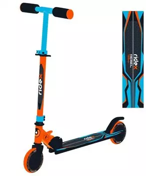 Самокат детский RIDEX Rebel, 2-х колесный, 125 мм, оранжевый/голубой