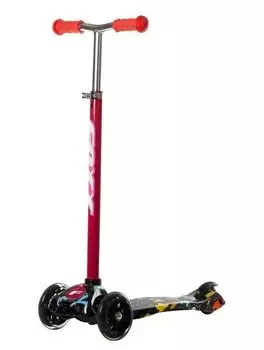 Самокат для детей FOXX, 120*76 мм, нескладной, красный/черный, FXA.RAINBOW.WPN21
