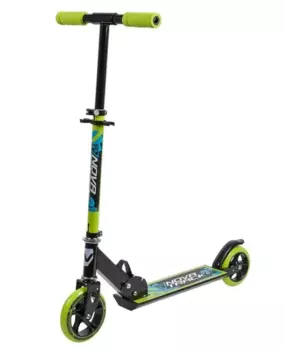 Самокат для детей NOVATRACK JUNGLE, сталь, складной, ватер стикер, колеса 145*125 мм, черно-зеленый, 145S.JUNGLE.BGN9