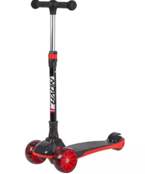 Самокат для детей Novatrack RainBow, 120*80 мм, черный/красный, 120BB.RAINBOW.BRD20