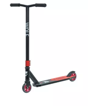 Самокат для детей NOVATRACK WOLF'30, жесткость PU 84A, черный/красный, 100A.WOLF.BRD20