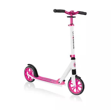 Самокат Globber NL 205, складной, двухколесный, нагрузка до 100 кг, бело-розовый