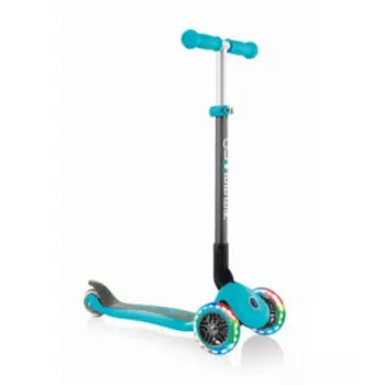 Самокат Globber PRIMO FOLDABLE LIGHTS, детский, трехколесный, складной, светящиеся колеса, бирюзовый, 432-105-2