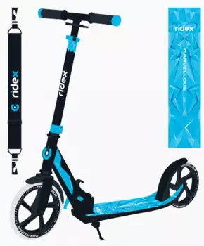 Самокат городской RIDEX Marvellous, 2-х колесный, 200 мм, черный/синий