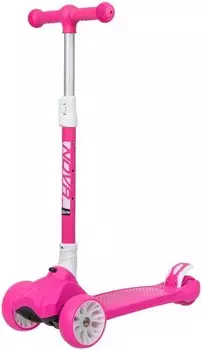 Самокат-кикборд Novatrack Rainbow Pro Button, 120/75 мм, розовый, 120PROB.RAINBOW.PN20, 2020
