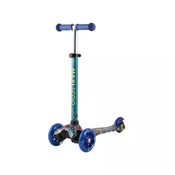 Самокат Maxiscoo Baby, детский, трехколесный, со светящимися колесами, динозавры, 2021